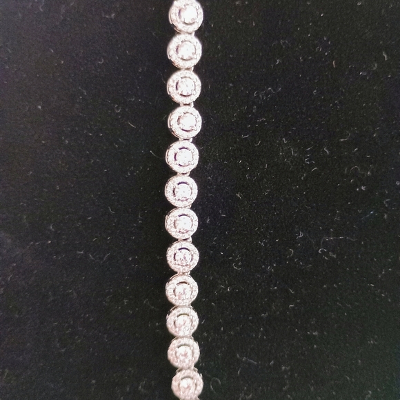 Elegant CZ And Silver Necklace and Bracelet Set - Picture 2 of 3